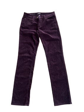 LOFT:  Women's Corduroy Straight Pants in Deep Plum: Size 26/2